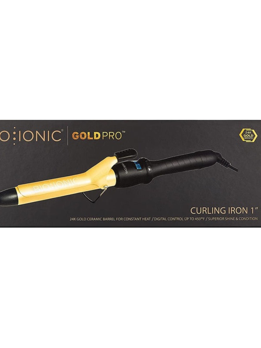 Gold Pro Curling Iron by Bio Ionic for Women 1 Inch Curling Iron